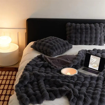 Plush Faux Fur Throw Pillow Case 18x18 or 20x20 Inch Square Cushion Cover Soft Decorative Accent for Sofa Couch Bedroom Living Room Washable