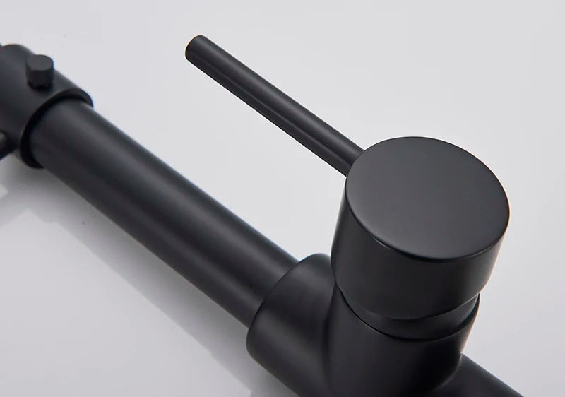 Brass Single-Hole Faucet with Rotating Spout & Detachable Spray Nozzle for Contemporary Kitchens & Dual-Basin Prep Areas