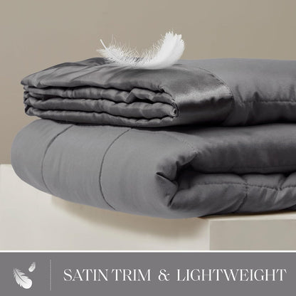 Colección Windom | Manta de plumón alternativo con tratamiento que absorbe la humedad | Cubrecama ligero y suave para todas las estaciones, ribete de satén