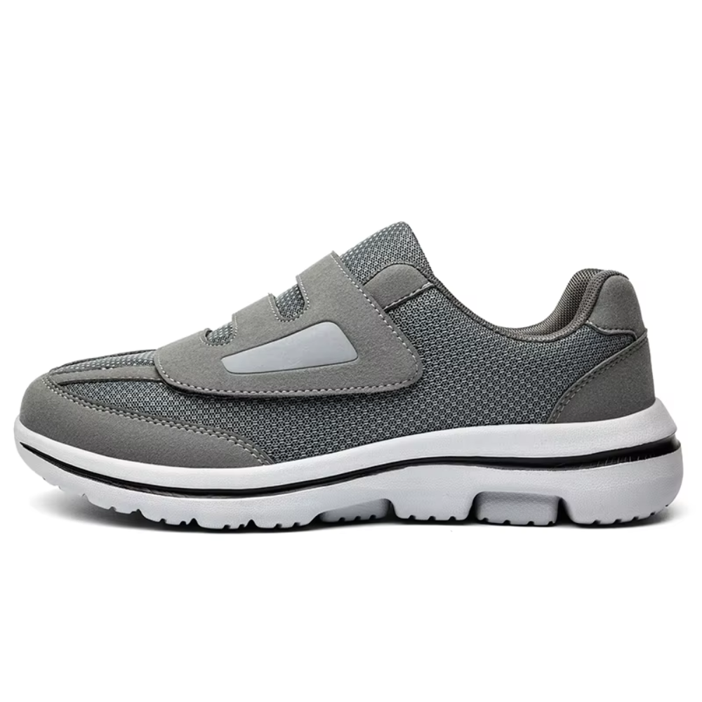 Wide-Fit Adjustable Footwear for Sensitive Feet with Hook-and-Loop Straps and Breathable Mesh