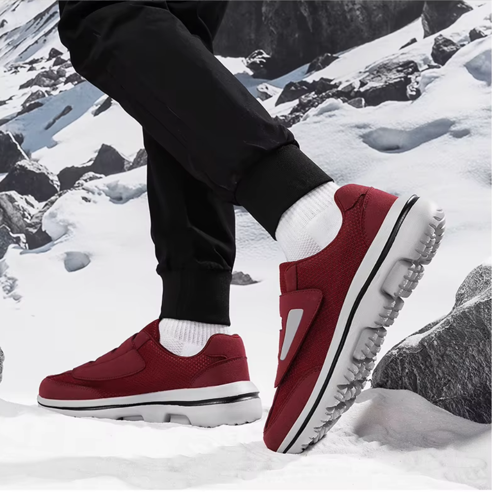 Wide-Fit Adjustable Footwear for Sensitive Feet with Hook-and-Loop Straps and Breathable Mesh
