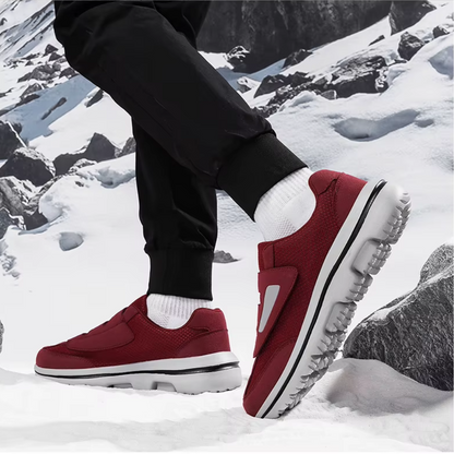 Wide-Fit Adjustable Footwear for Sensitive Feet with Hook-and-Loop Straps and Breathable Mesh