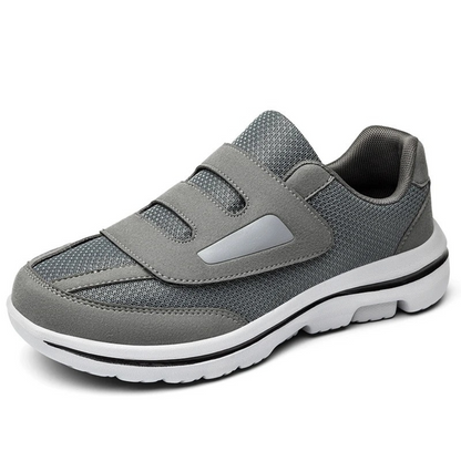 Wide-Fit Adjustable Footwear for Sensitive Feet with Hook-and-Loop Straps and Breathable Mesh