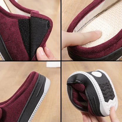 Adjustable Open-Toe Slippers for Edema & Neuropathy Relief, Extra-Wide Cushioned Footbed, Velcro Closure for Swelling, Supportive Rubber