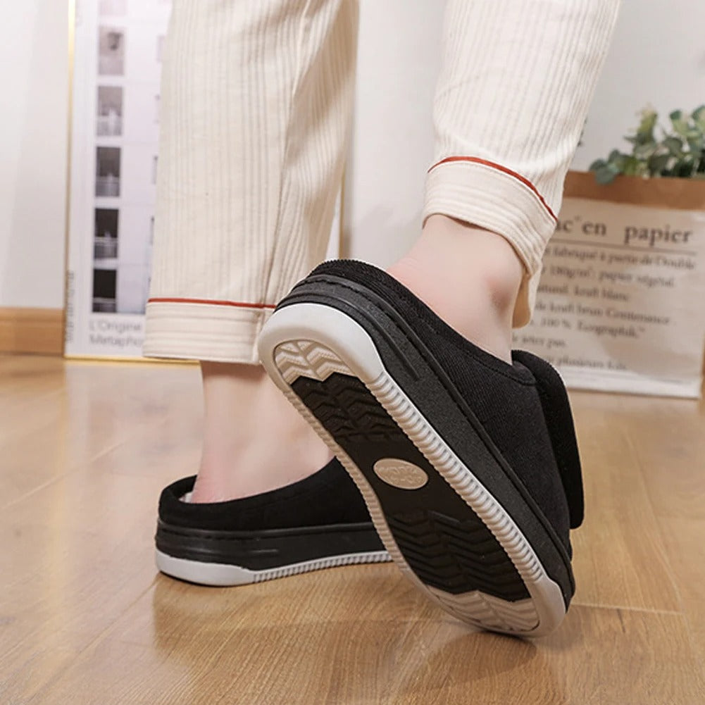 Adjustable Open-Toe Slippers for Edema & Neuropathy Relief, Extra-Wide Cushioned Footbed, Velcro Closure for Swelling, Supportive Rubber