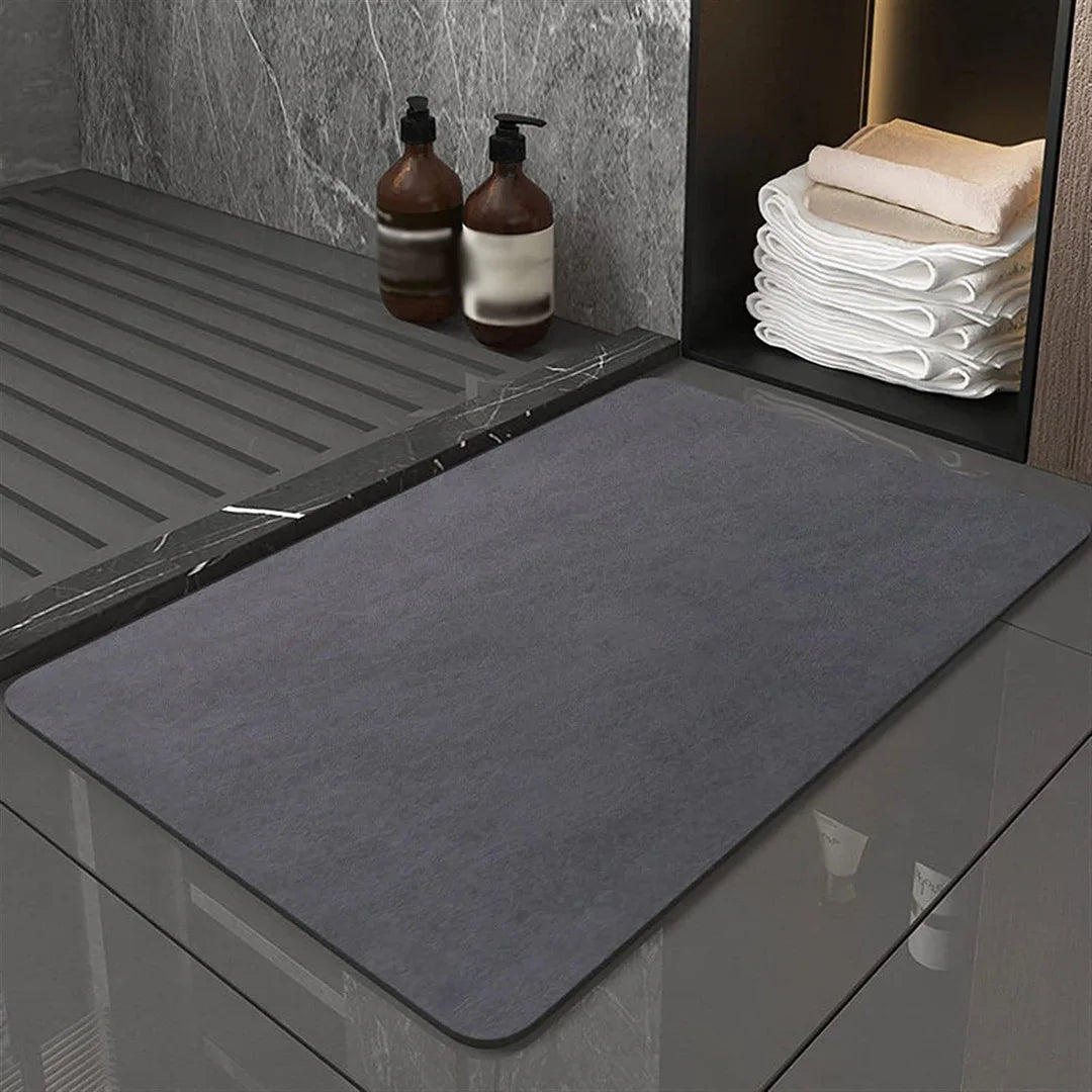 Quick-Dry Stone Bath Mat Non-Slip Absorbent Diatomaceous Earth Floor Mat for Shower Bathroom Bedroom Kitchen Eco-Friendly