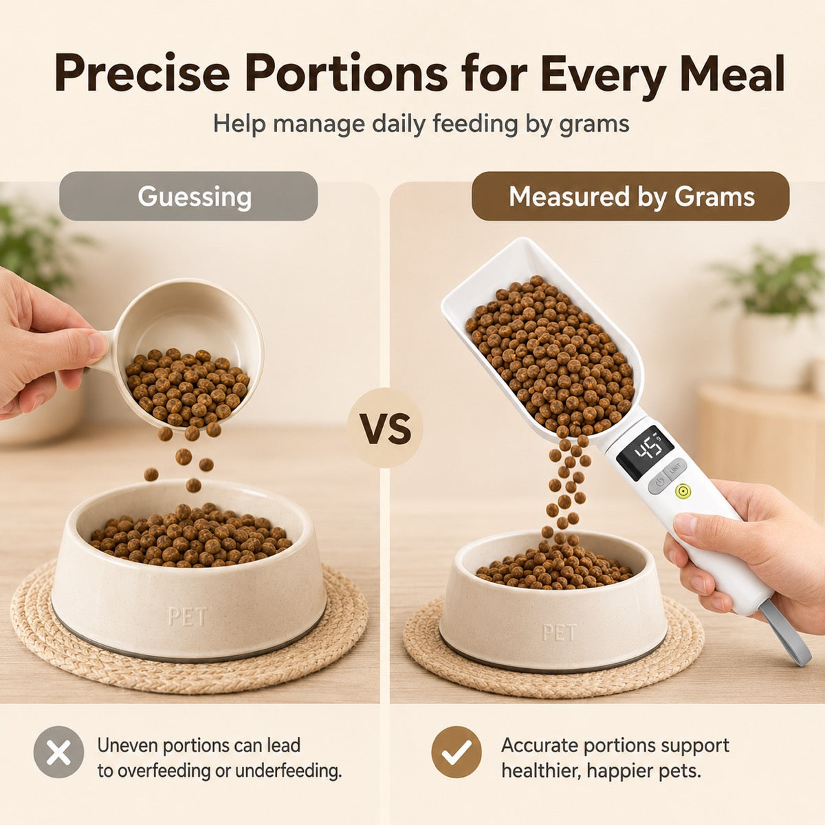 Ortekor Digital Pet Food Measuring Spoon - Precision Portion Control for Cats & Dogs | Coffee, Baking & Kitchen Prep