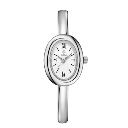 Women's Oval Dial Bangle Watch Stainless Steel Bracelet Timepiece for Everyday Dressy Casual Office Events Travel Gifts Analog Quartz Moveme