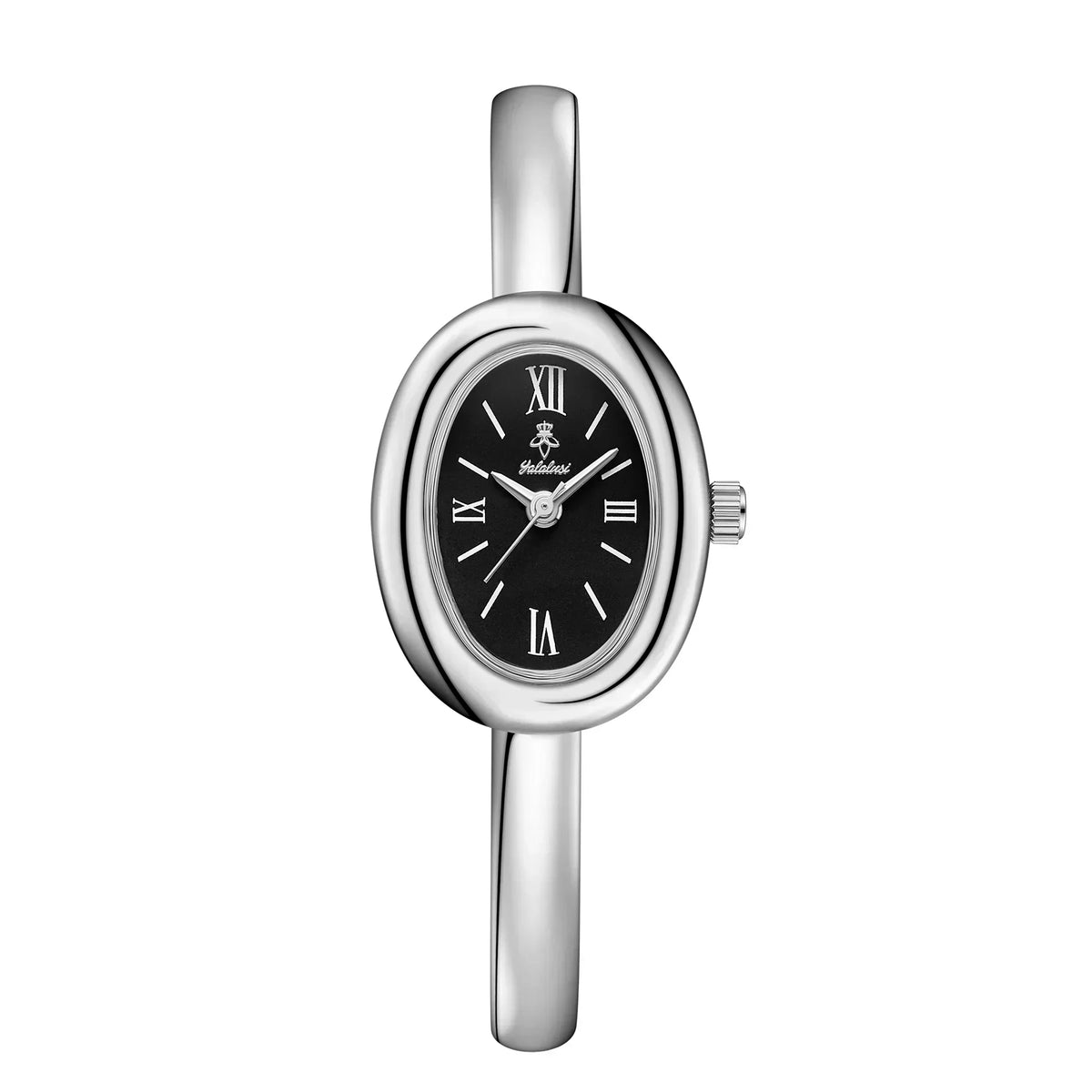 Women's Oval Dial Bangle Watch Stainless Steel Bracelet Timepiece for Everyday Dressy Casual Office Events Travel Gifts Analog Quartz Moveme