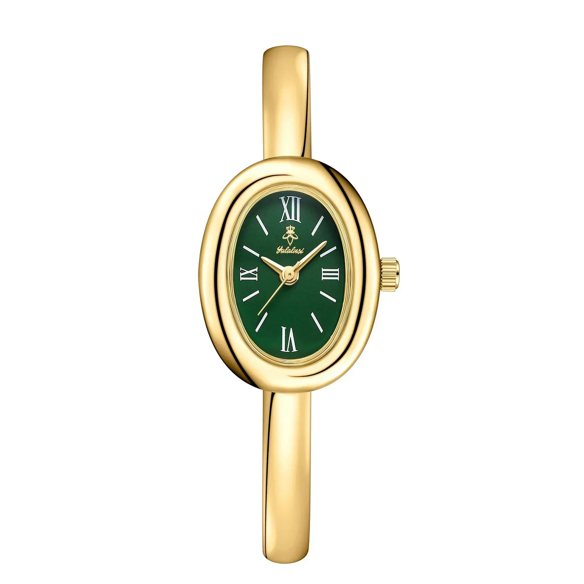 Women's Oval Face Bangle Watch Quartz Analog Wristwatch Stainless Steel Bracelet for Dress Casual Office Gold Silver Color Options Fashion A