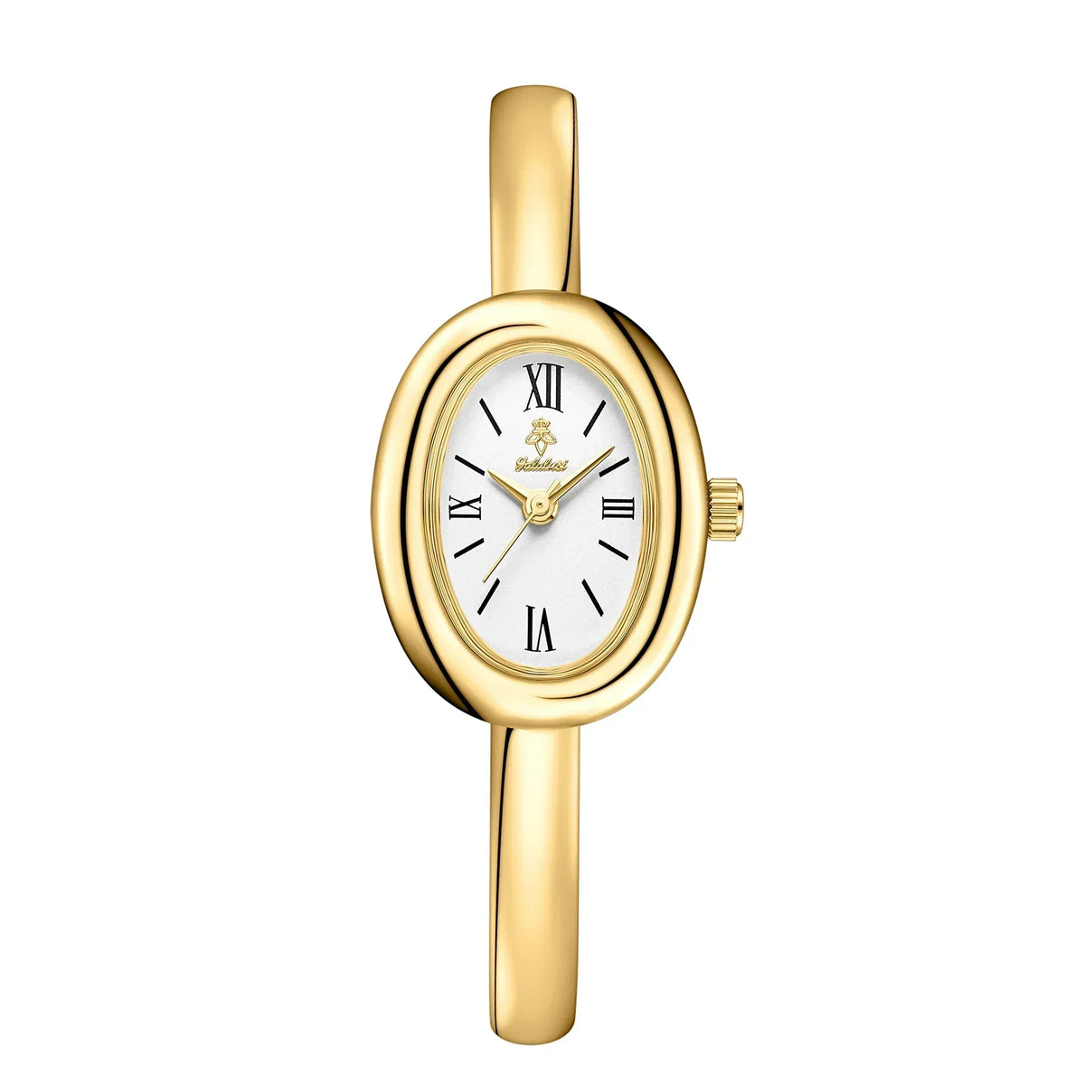 Women's Oval Dial Bangle Watch Stainless Steel Bracelet Timepiece for Everyday Dressy Casual Office Events Travel Gifts Analog Quartz Moveme