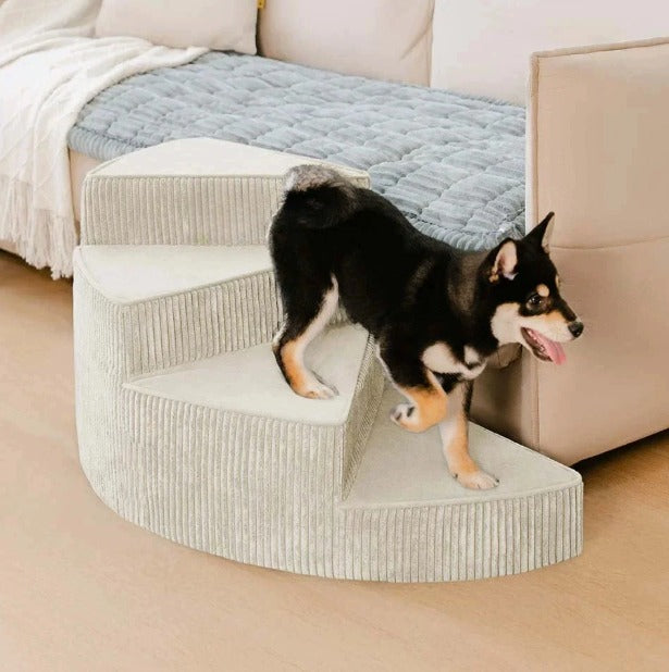Pet Steps for Bed & Couch - Non-Slip Foam Ramp Stairs for Small Dogs - Washable Spiral Design for Senior Pets & Puppies