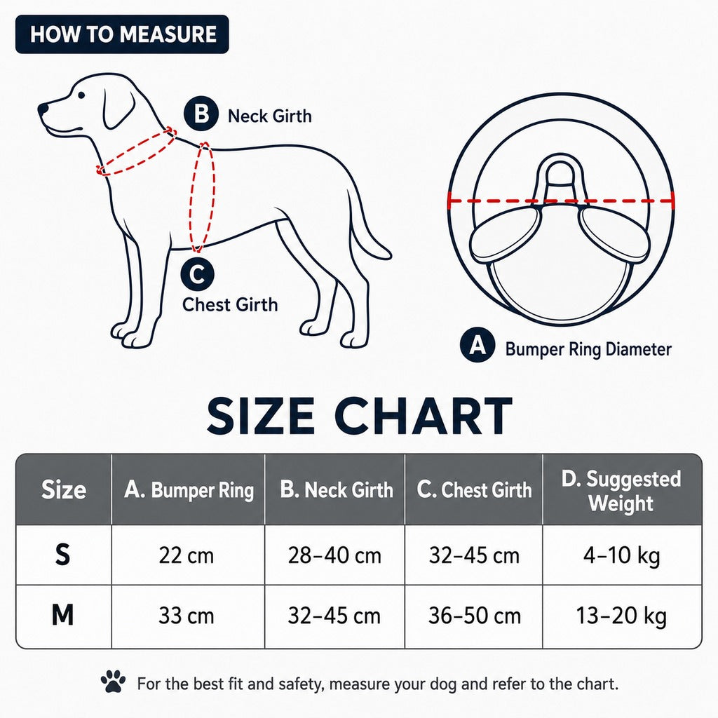 Ortekor Adjustable Dog Bumper Ring Harness for Safer Home Walking - Helps Blind & Senior Dogs Avoid Wall & Furniture Bumps