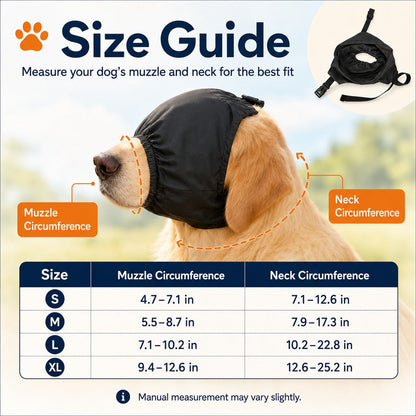 Ortekor Dog Calming Mask for Car Rides, Grooming & Vet Visits - Adjustable Visual Comfort Hood