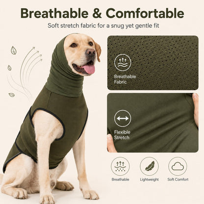 Ortekor Dog Calming Shirt for Fireworks & Thunderstorms - Anxiety Relief Wrap with Ear-Covering Hood for Vet Visits, Travel & Night Walks