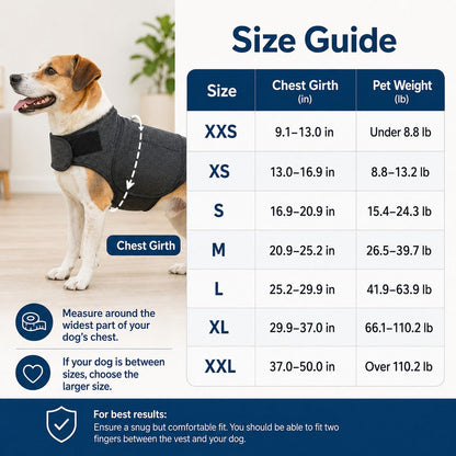 Ortekor Dog Calming Vest for Travel & Vet Visits - Adjustable Comfort Wrap for Nervous Dogs