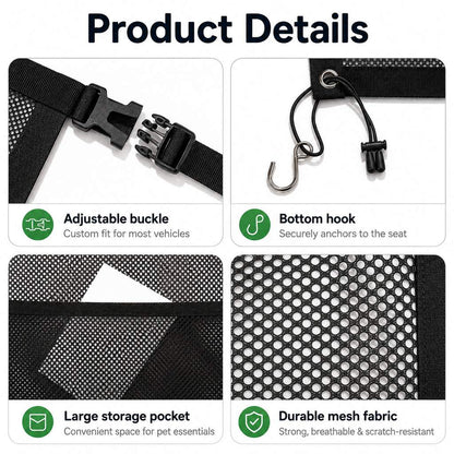 Ortekor Dog Car Barrier Mesh for Road Trips - Keep Pets in the Back Seat & Help Reduce Driver Distractions