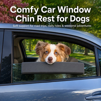 Ortekor Dog Car Window Chin Rest Cushion for Road Trips - Soft Window Edge Support for Dogs, Helps Protect Paws & Car Door Trim