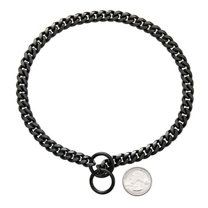Polished Metal Chain Link Training Collar for Large Dogs – Rust-Resistant Steel, Cuban Link Design for Power Breeds