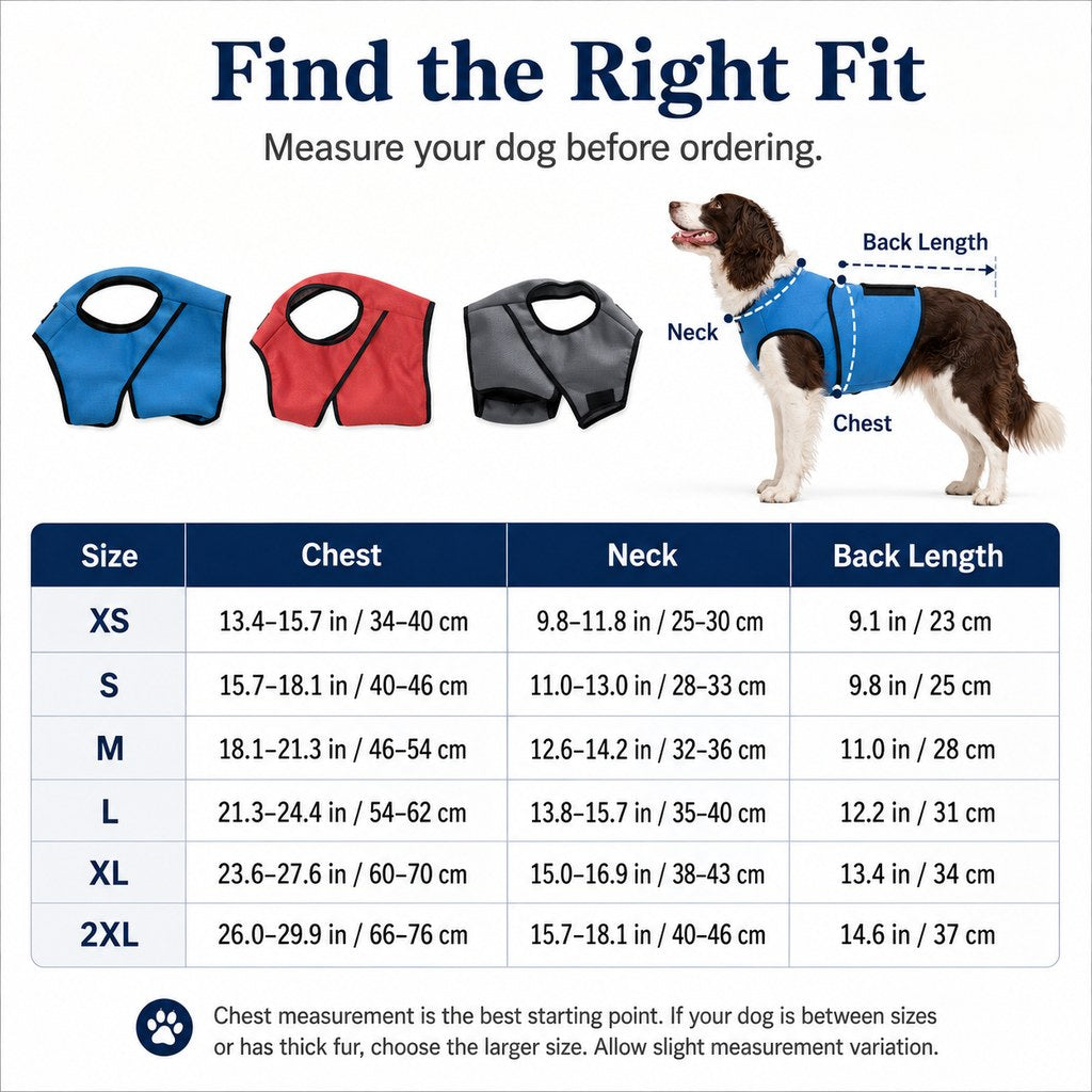 Ortekor Dog Comfort Wrap Vest for Thunderstorms, Fireworks & Travel - Adjustable Hug-Like Support for Nervous Dogs