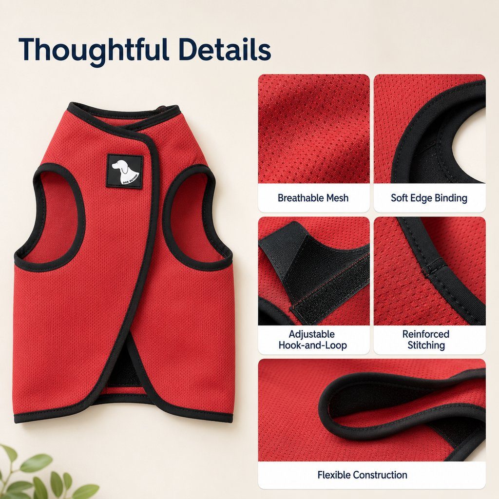 Ortekor Dog Comfort Wrap Vest for Thunderstorms, Fireworks & Travel - Adjustable Hug-Like Support for Nervous Dogs