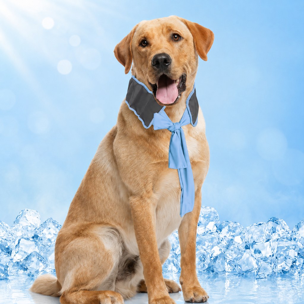 Ortekor Dog Cooling Neck Wrap for Summer Walks, Hiking & Beach Days – Water-Activated Cooling Collar Scarf for Hot Weather Comfort