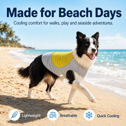 Ortekor Water-Activated Dog Cooling Vest for Summer Walks & Hikes - Breathable Heat-Relief Vest with Ice Pack Pocket