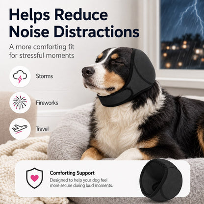 Ortekor Dog Ear Cover for Swimming, Bath Time & Loud Noise Comfort - Soft Calming Ear Muff to Help Keep Water & Debris Out