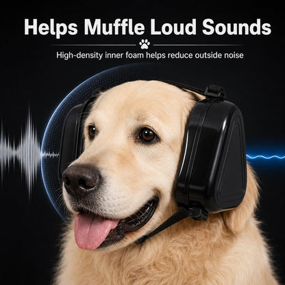 Ortekor Dog Noise Reduction Ear Muffs for Fireworks, Thunderstorms & Travel - Adjustable Hearing Protection for Noise-Sensitive Dogs