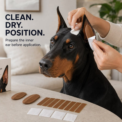 Ortekor At-Home Dog Ear Posting Support Patch Kit - Low-Profile Adhesive Support Without Separate Liquid Glue