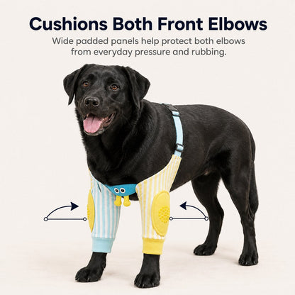 Ortekor Padded Dog Elbow Protector Sleeves for Hard Floors - Dual Front-Leg Coverage for Pressure & Rubbing