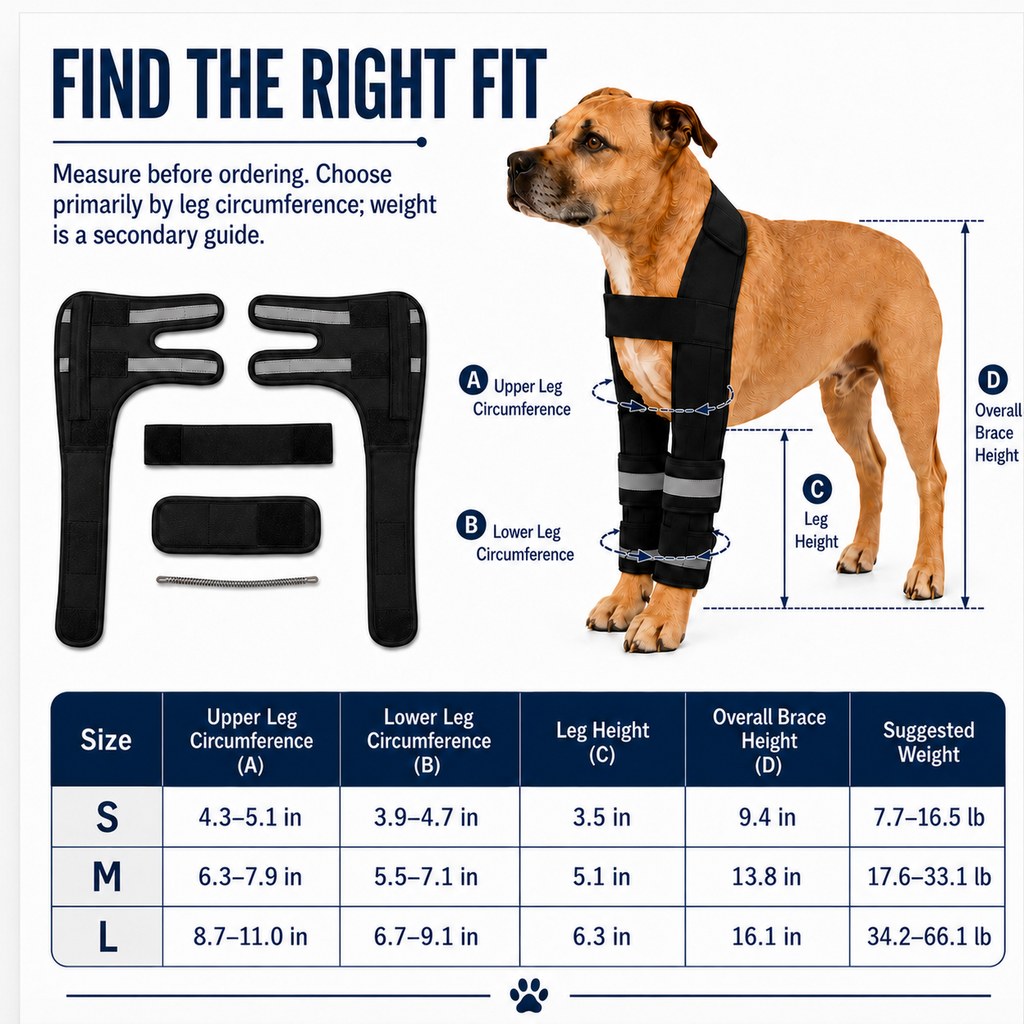 Ortekor Dog Double Front Leg Support Brace for Unsteady Walking - Chest Harness with Internal Metal Support Inserts