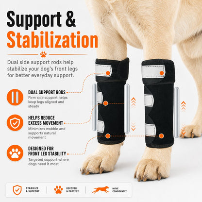 Ortekor Dog Front Leg Brace for Weak or Injured Legs - Adjustable Support for Stability, Recovery & Daily Walking Comfort