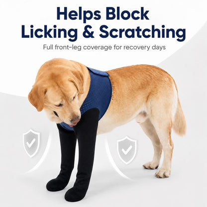 Ortekor PawGuard Dual Front Leg Recovery Sleeves for Dogs - Cone-Free Anti-Lick Protection for Post-Surgery, Scratching & Sensitive Front Legs