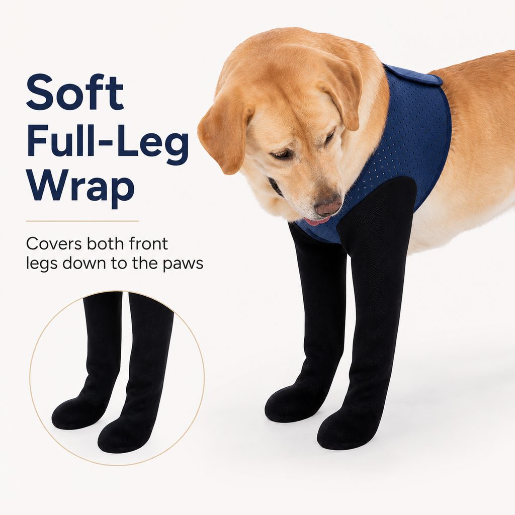 Ortekor PawGuard Dual Front Leg Recovery Sleeves for Dogs - Cone-Free Anti-Lick Protection for Post-Surgery, Scratching & Sensitive Front Legs