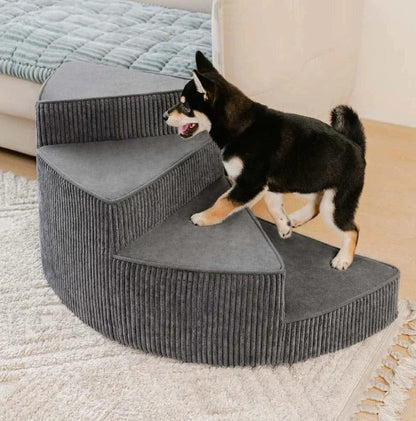 Pet Steps for Bed & Couch - Non-Slip Foam Ramp Stairs for Small Dogs - Washable Spiral Design for Senior Pets & Puppies