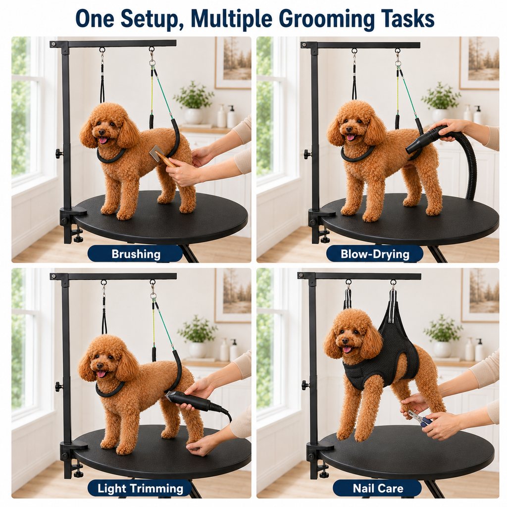 Ortekor Adjustable Dog Grooming Arm Kit for At-Home Grooming - Steadier Brushing, Trimming & Nail Care