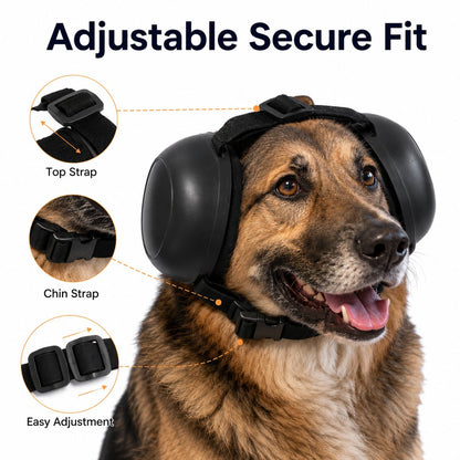 Ortekor Dog Noise-Reducing Ear Muffs for Fireworks, Thunderstorms & Grooming - Adjustable Anxiety Comfort Ear Protection for Medium & Large Dogs