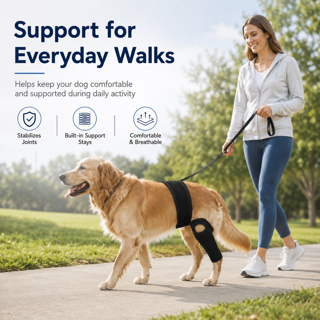 Ortekor Adjustable Dog Joint Support Brace for Daily Walks & Senior Leg Stability