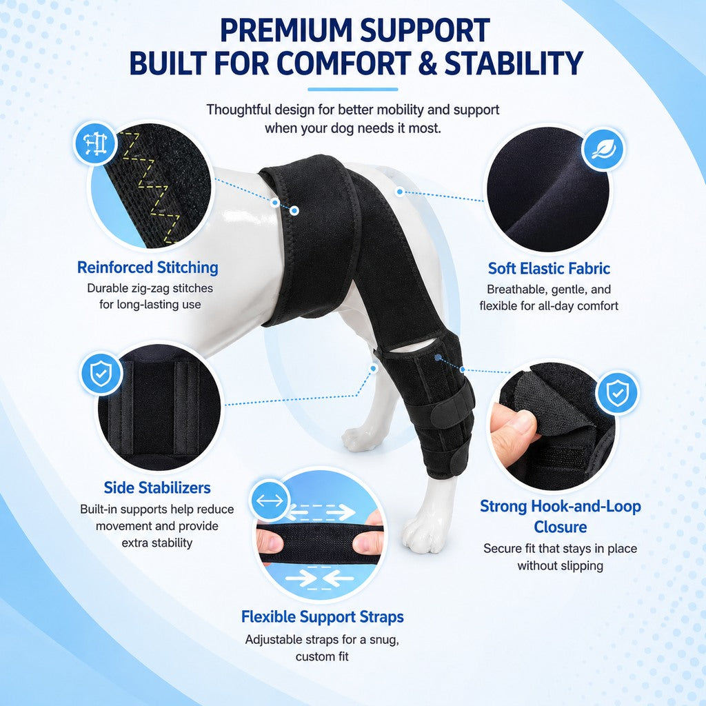 Ortekor Adjustable Dog Leg Support Brace for Daily Walks - Support for Weak Front or Hind Legs