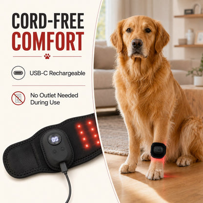 Ortekor Rechargeable Dog Red & Near-Infrared Leg Wrap – Cord-Free At-Home Care for Senior Dogs & Post-Activity Comfort