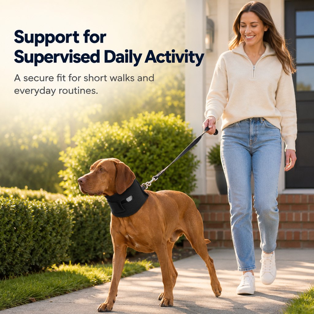 Ortekor Adjustable Dog Neck Support Brace for Rest & Recovery - Breathable Cervical Collar for Limited Neck Movement