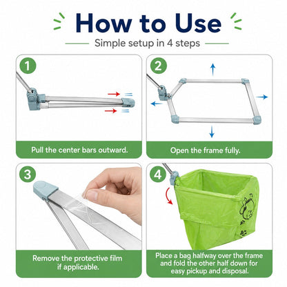 Ortekor Foldable Dog Poop Catcher for Walks - No-Bend Waste Pickup Tool with Telescopic Handle