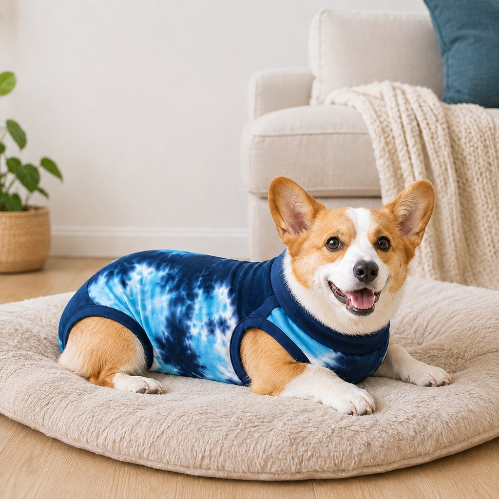 Ortekor Dog Post Surgery Recovery Suit - Soft Anti-Lick Protective Onesie for Spay Neuter Recovery
