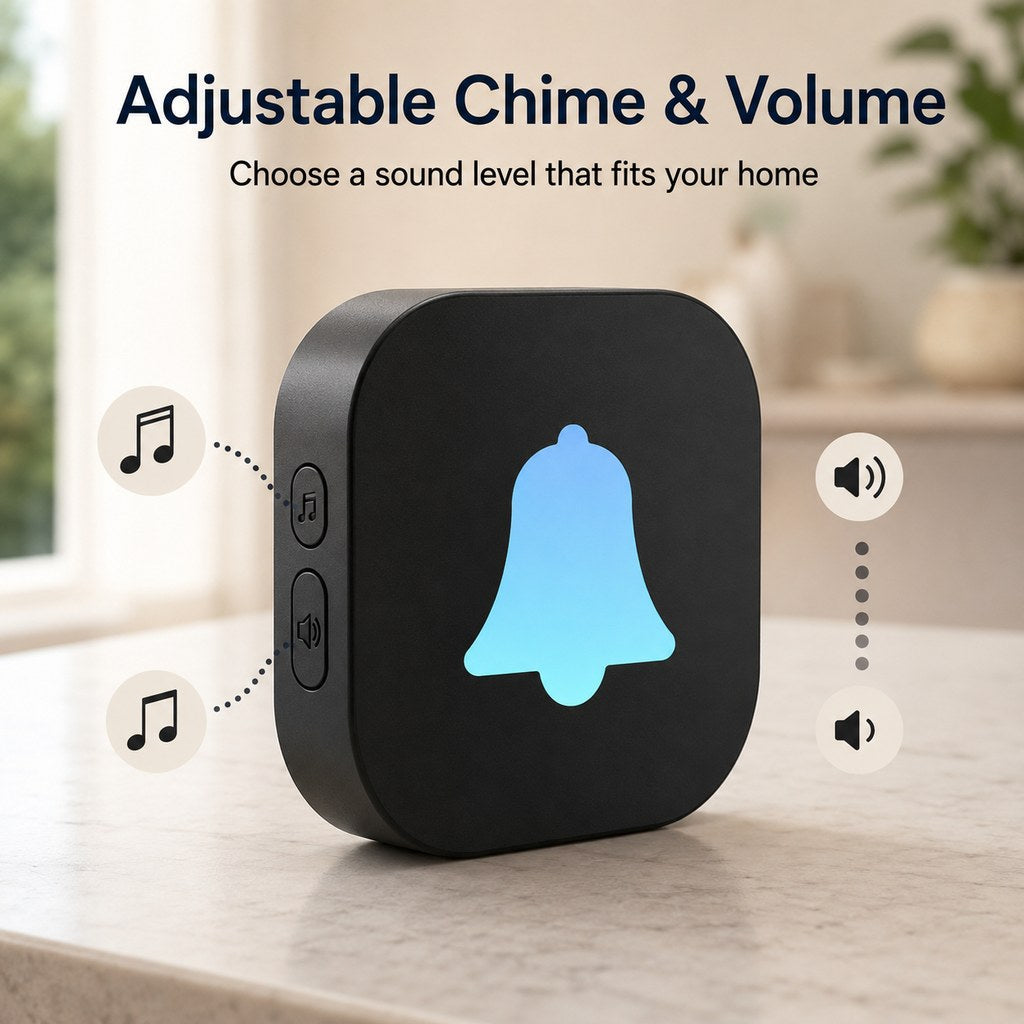 Ortekor Wireless Dog Doorbell for Potty Training - Self-Powered Paw Button & Plug-In Chime to Help Dogs Ask to Go Outside