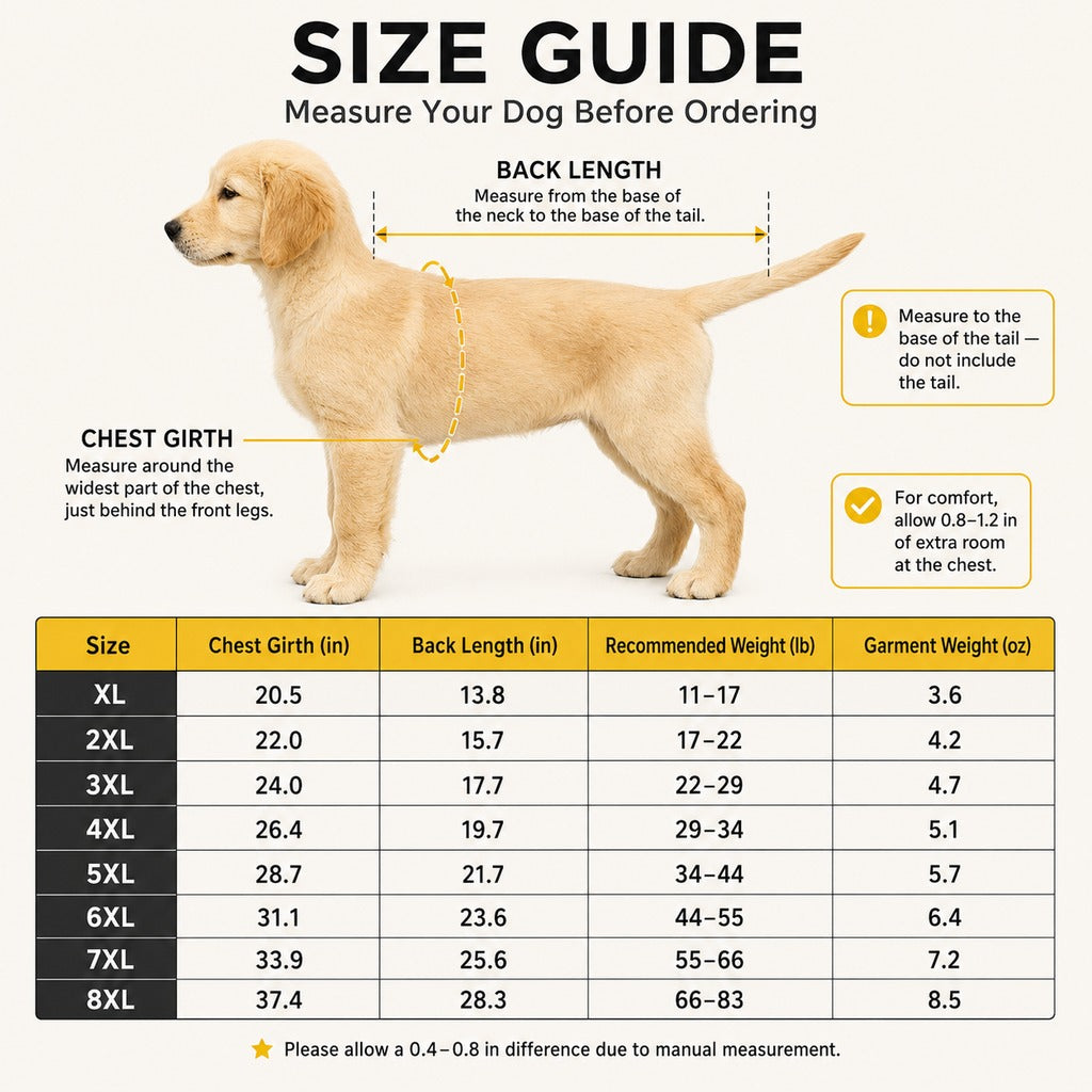 Ortekor Full-Body Waterproof Dog Rain Suit for Muddy Walks - Keeps Belly & Legs Cleaner