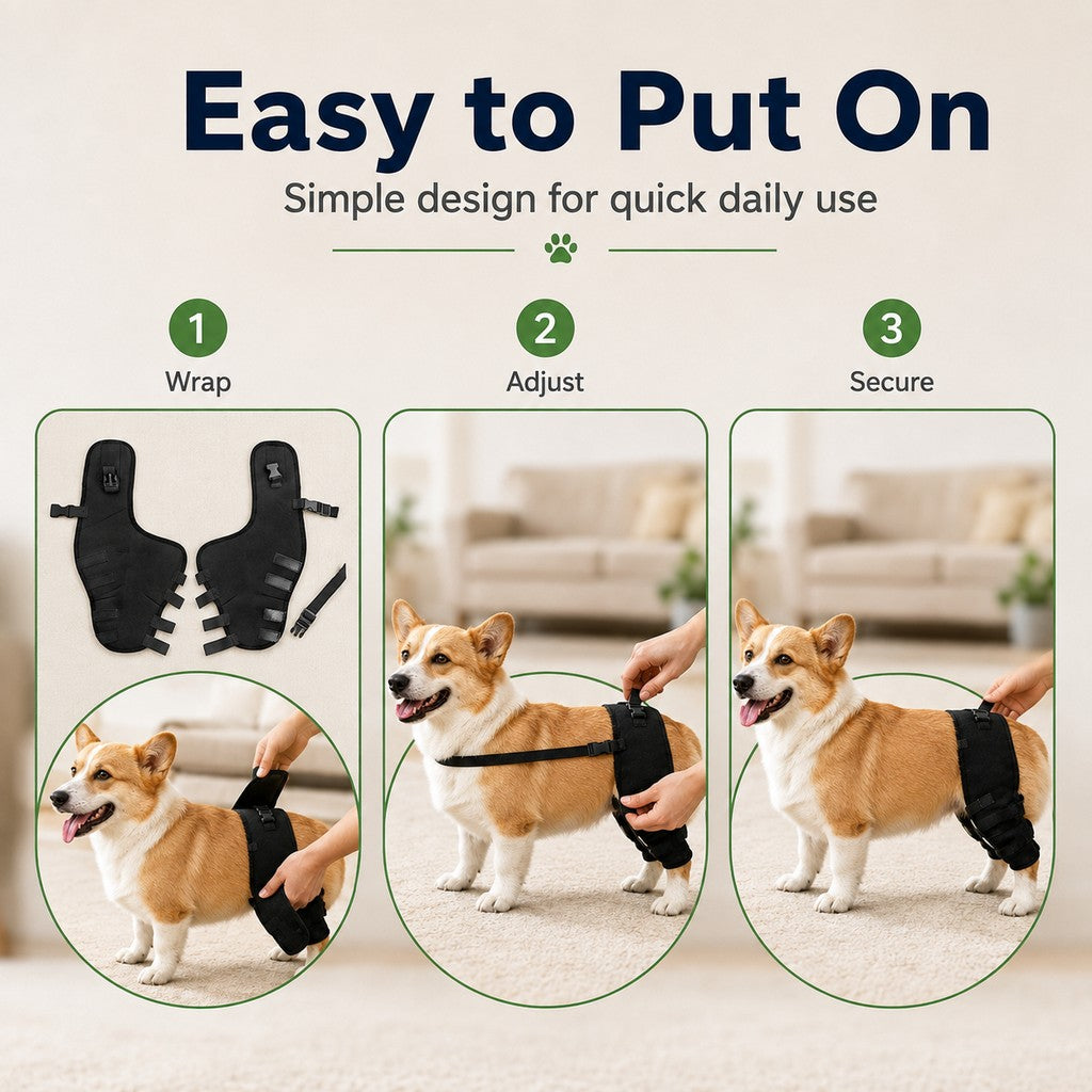 Ortekor Dog Rear Leg Support Brace for Senior & Weak Dogs - Adjustable Hind Leg Mobility Support for Walking & Daily Care