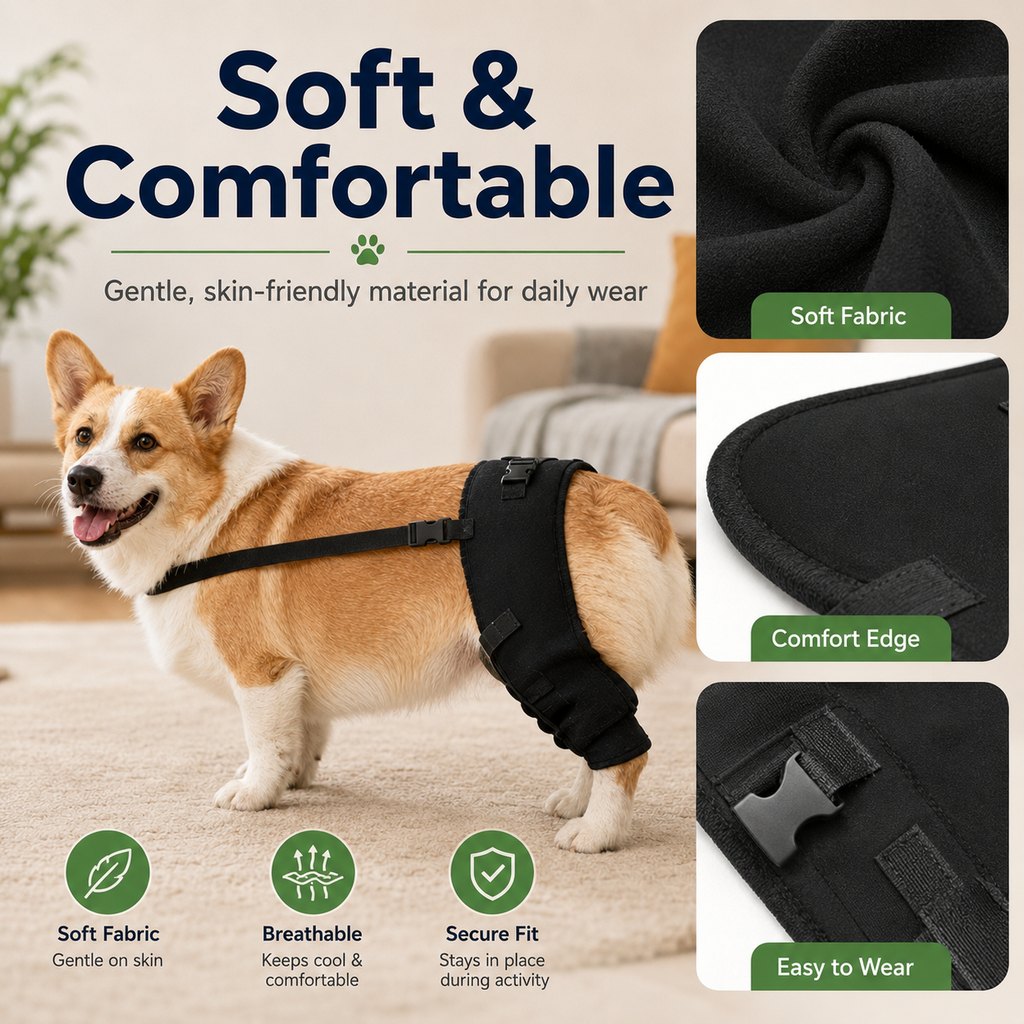 Ortekor Dog Rear Leg Support Brace for Senior & Weak Dogs - Adjustable Hind Leg Mobility Support for Walking & Daily Care