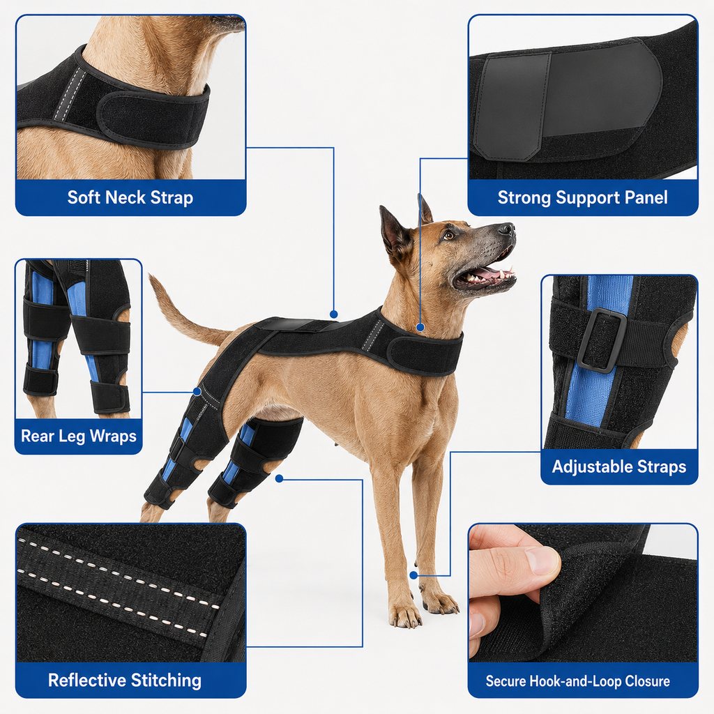 Ortekor Dog Rear Leg Support Harness for Senior Dogs - Dual Hind Leg Mobility Aid for Walking & Standing