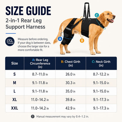 Ortekor Dog Rear Leg Support Harness for Senior Dogs - Walking & Mobility Lift Assistance